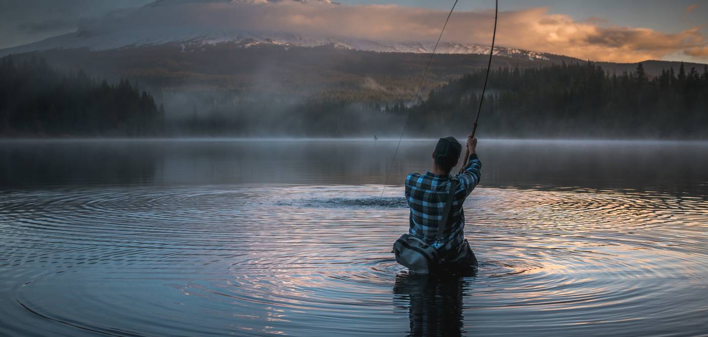 Fishing at Trillium Lake